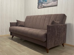 Диван Престиж-3 НПБ, велюр Sensey Dusty plum в Качканаре - kachkanar.magazin-mebel74.ru | фото