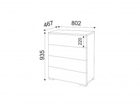 М05 (ручка брусок) Комод (4 ящика) в Качканаре - kachkanar.magazin-mebel74.ru | фото