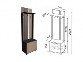 Вешалка 600 Вест Модуль 1 в Качканаре - kachkanar.magazin-mebel74.ru | фото